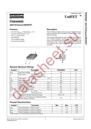 FDB44N25TM datasheet  